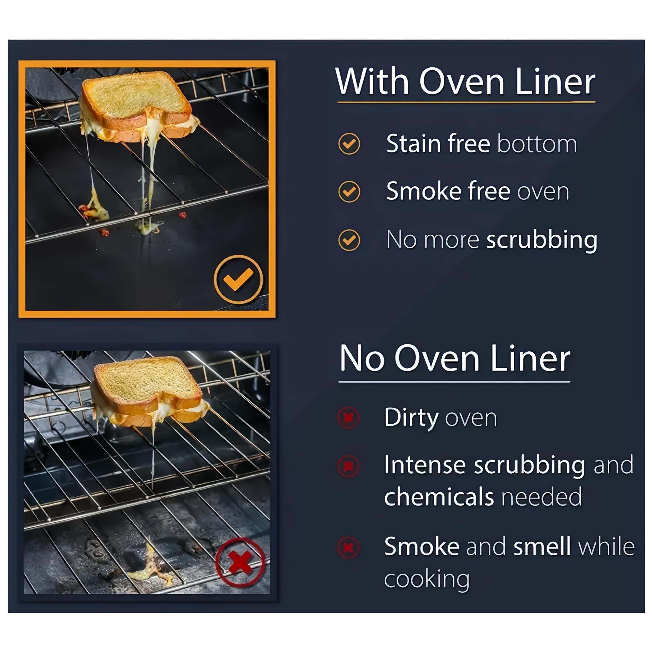 Heavy Duty Non-Stick Surface Multi-Functional Reusable Cooking Pad Thickened Fiberglass Liner for Stoves Toasters BBQ Grills Flexible Board for Baking Grilling Outdoor Use Heat Safe Up To 500°F