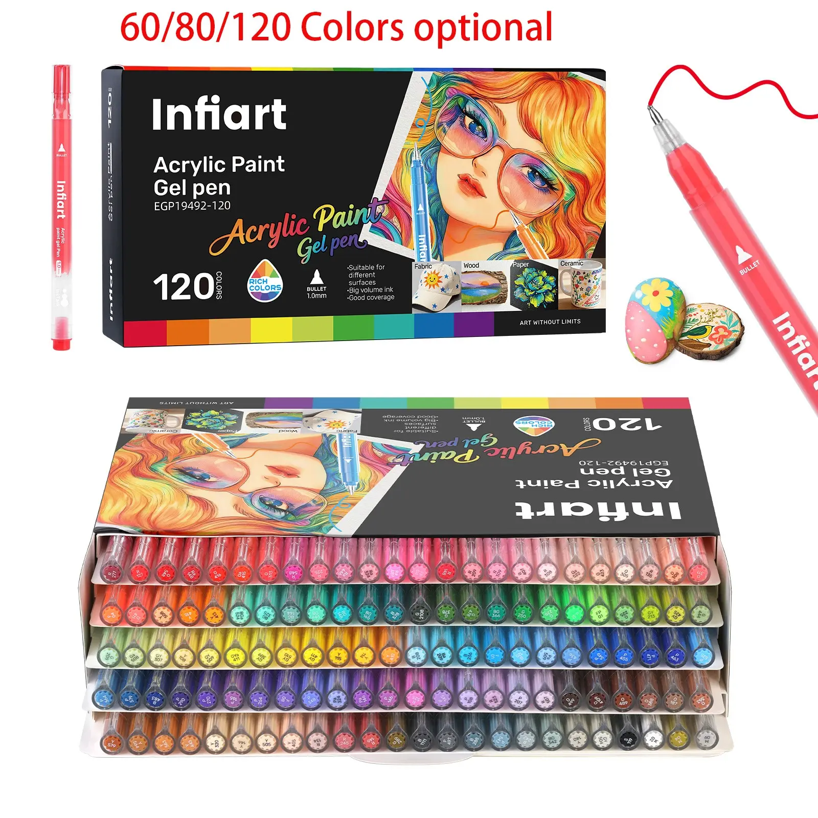 Acrylic Gel Pen, Glitter Marker, Marker for Sketching, Journaling Pens, Bold 1.0mm Super Shiny Finish, Highlight Effect, Large Capacity Smooth Ink Flow Output, Painting, Doodling, Diary Writing, Versatile Use, Stackable Color Learning Stationery Set