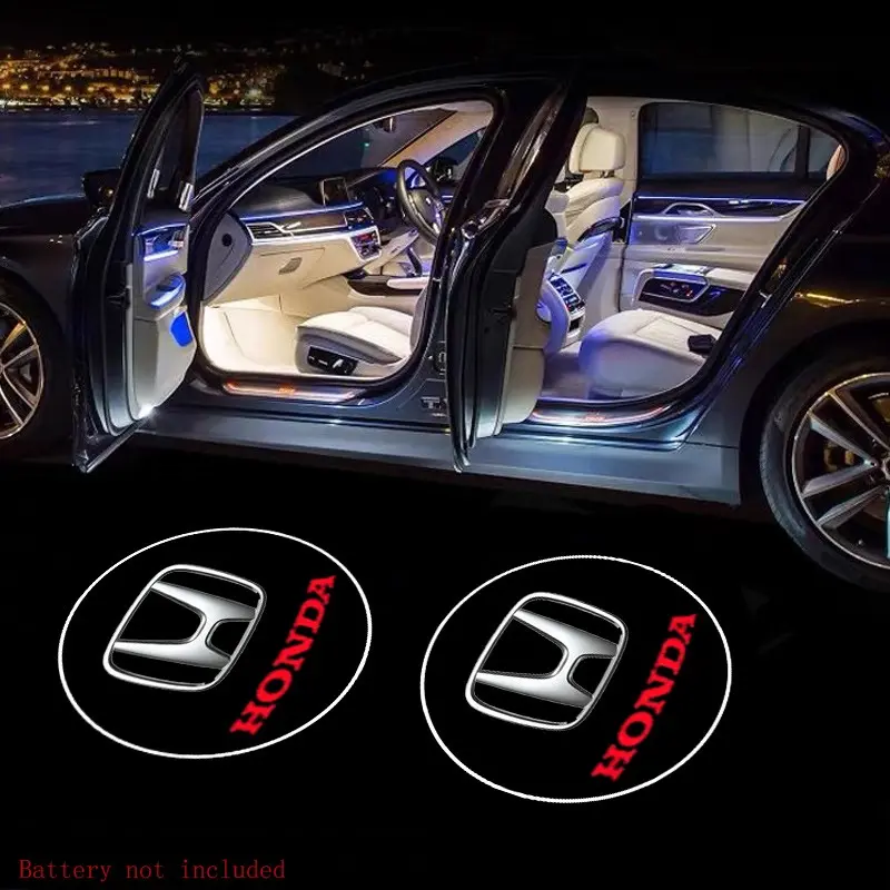 Car Door Emblem Projector Light, Wireless Welcome Lamp, Compatible with Honda Crx Civic Accord Fit Jazz Pilot Crv Odyssey City Vezel Passport Shuttle Hrv