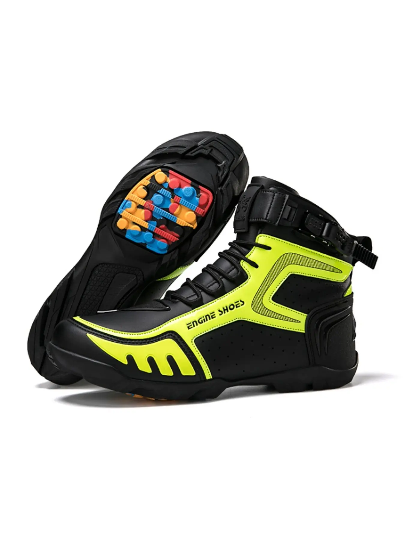 Men's Motorcycle Riding Shoes, Anti-Slip Racing Boots, Waterproof Safety Design, Comfortable and Secure, Ideal for Motorbike Travel