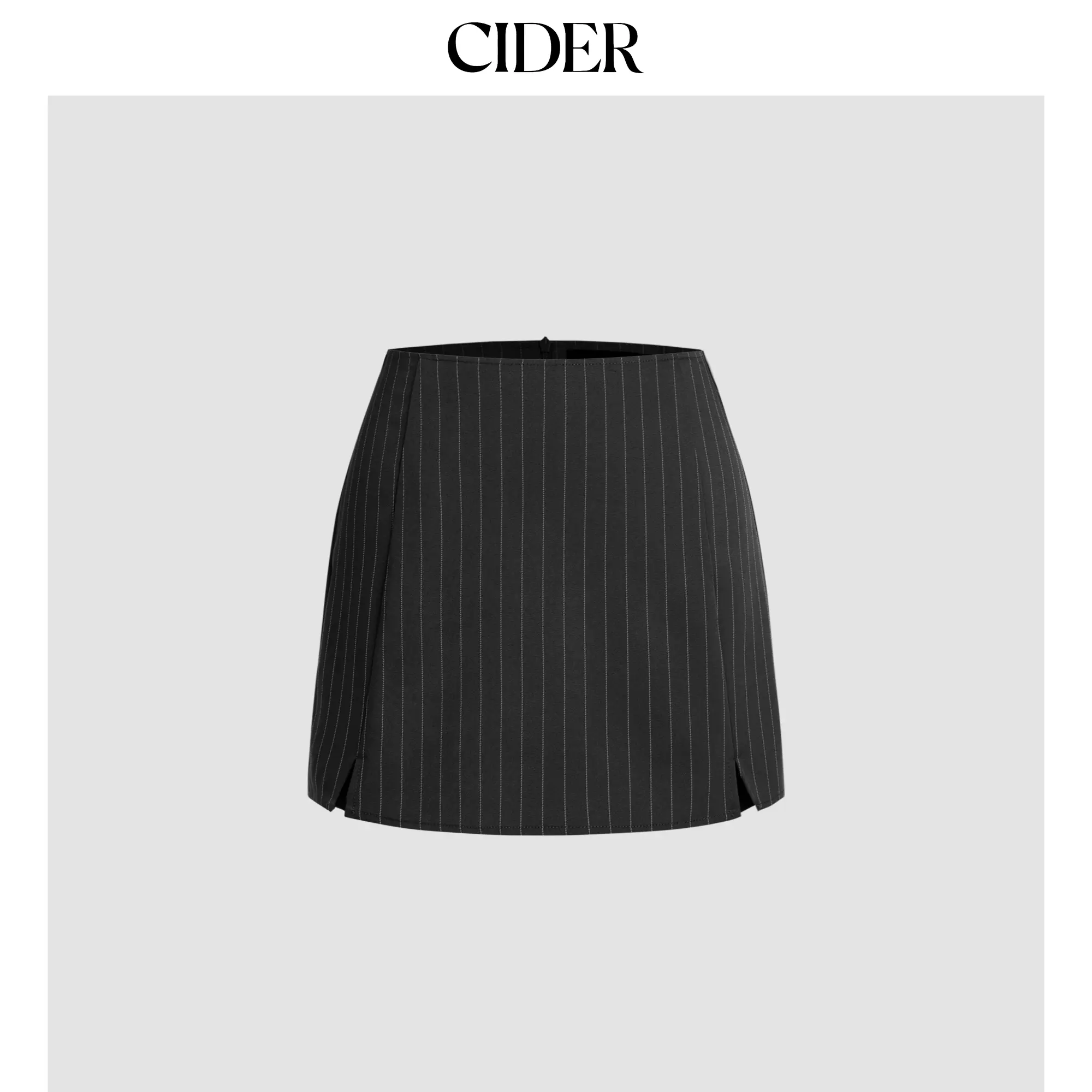 Cider [3 colors, size 2-10] Mid Rise Stripe Slit Zipper Skort