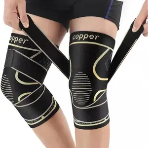 Men’s Knee Compression Support Brace – Copper-Infused Elastic Knee Sleeve for Pain Relief, Sports & Weightlifting Stabilizer, Breathable Adjustable Knee Support for Running & Daily Use