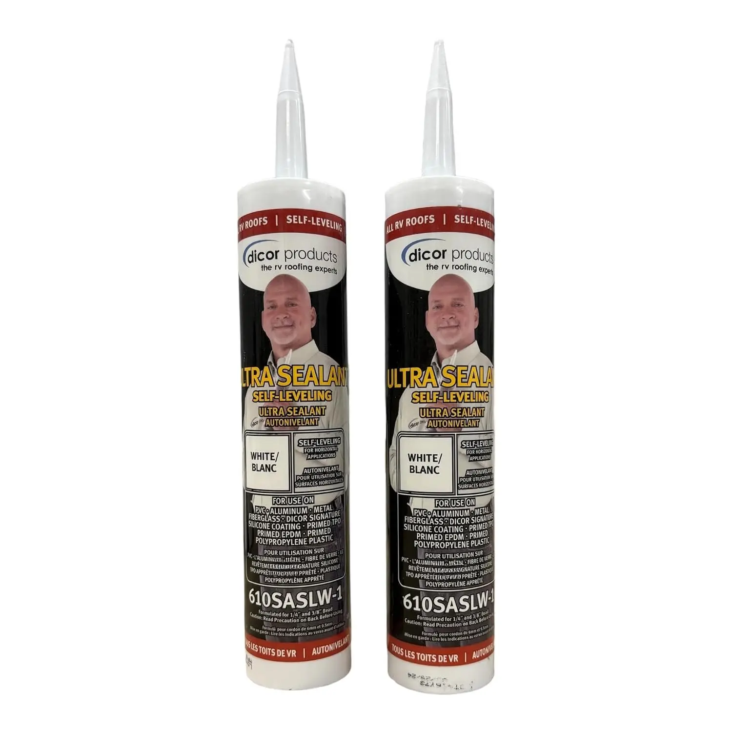 Products Self-Leveling Ultra Sealant (White) - Polypropylene Compatible, Water-Resistant Roof Sealant 2 Pack