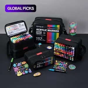 Heavyweight Acrylic Marker Set, Self-Control Ink, Soft Brush Tip, Rich Colors, Waterproof, Large Capacity, Multi-Material Use, DIY Crafts, Artist Supplies, Art Drawing Supplies #GLOBAL PICKS