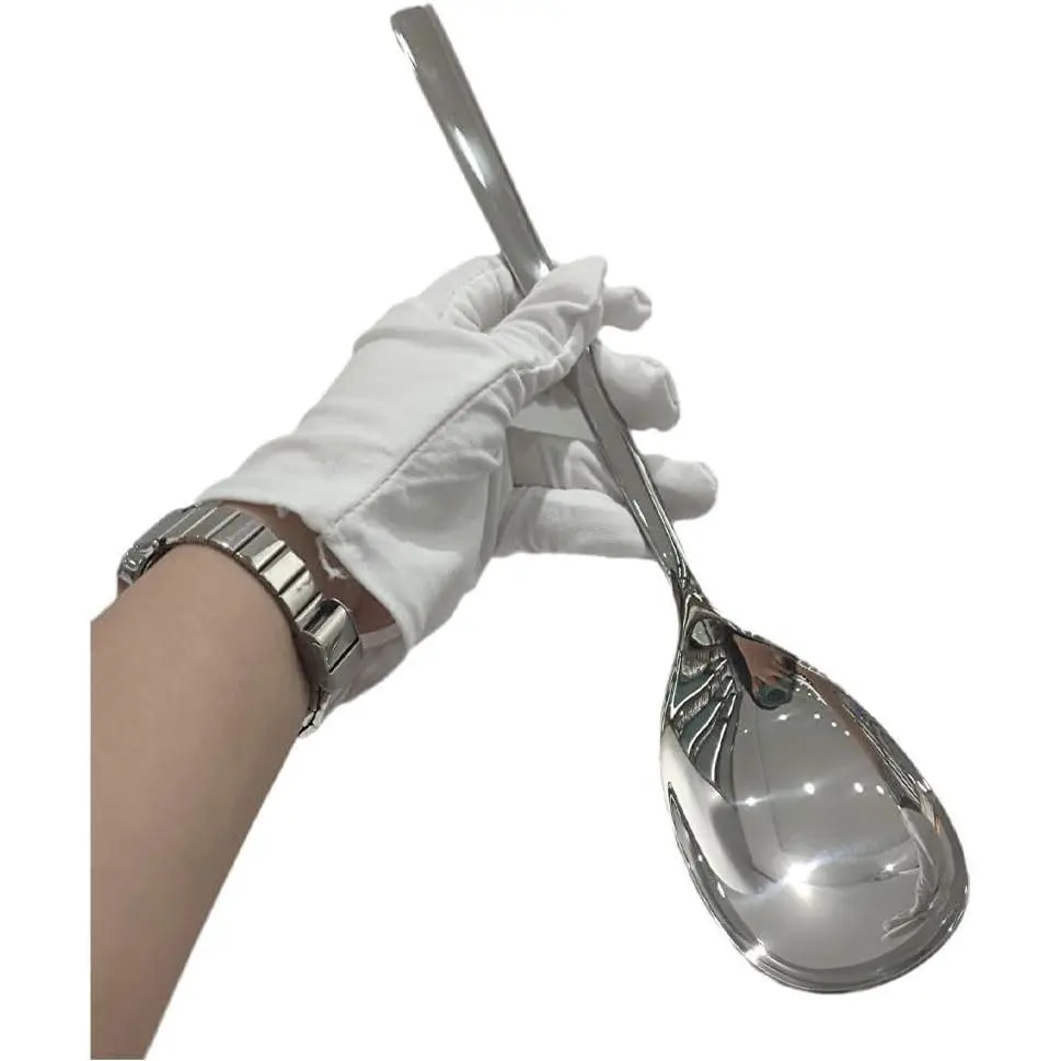 12-Inch Extra-Large Premium Food-Grade 18/10 Stainless Steel Heavy-Duty Tableware Buffet Serving Spoon with Ergonomic Long Handle, 1 Pack