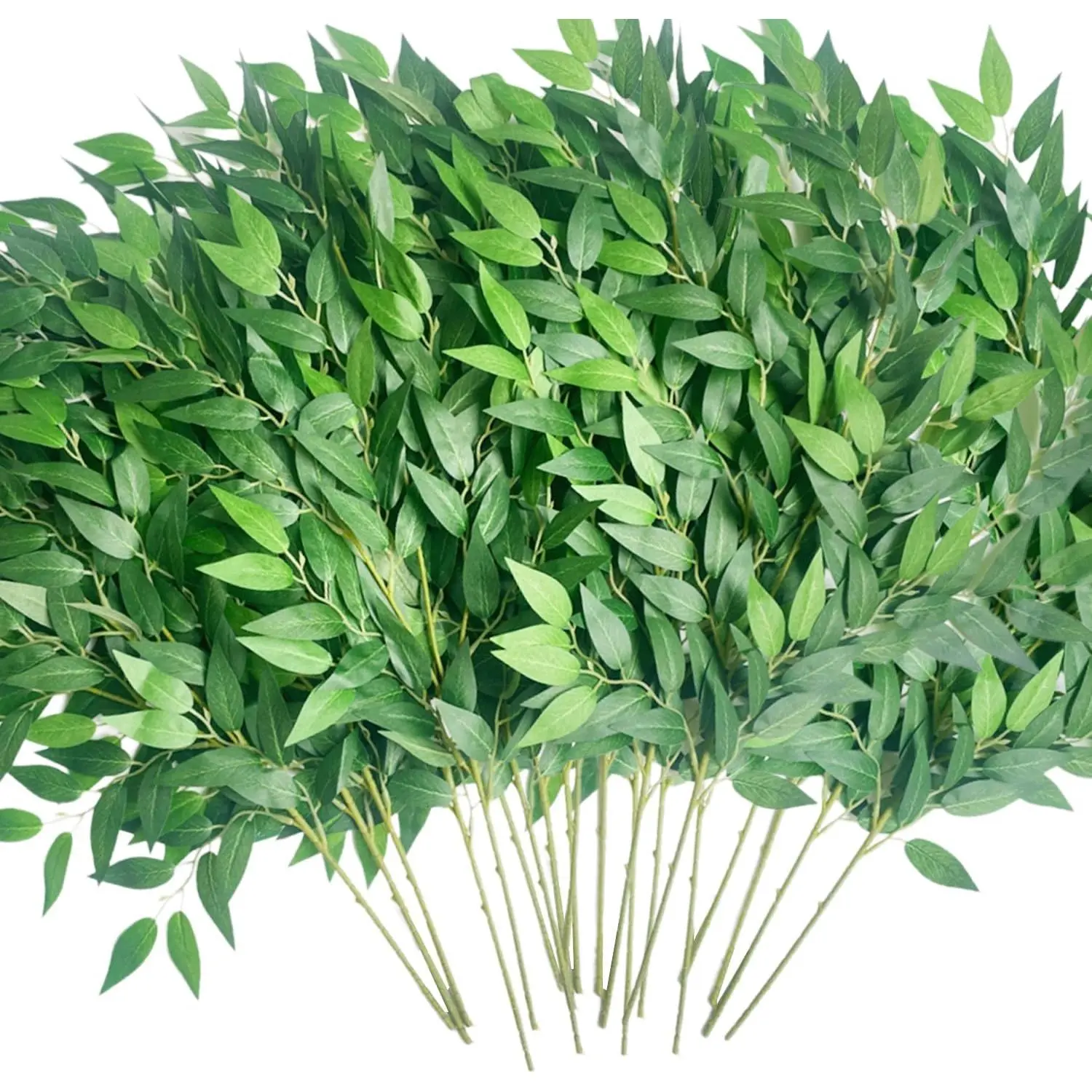20 count Artificial Italian Ruscus Greenery Stems -Faux Green Leaf Garland Silk Greenery Leaves for DIY Wedding Arch Bouquet Filler Table Centerpieces  Indoor Decor