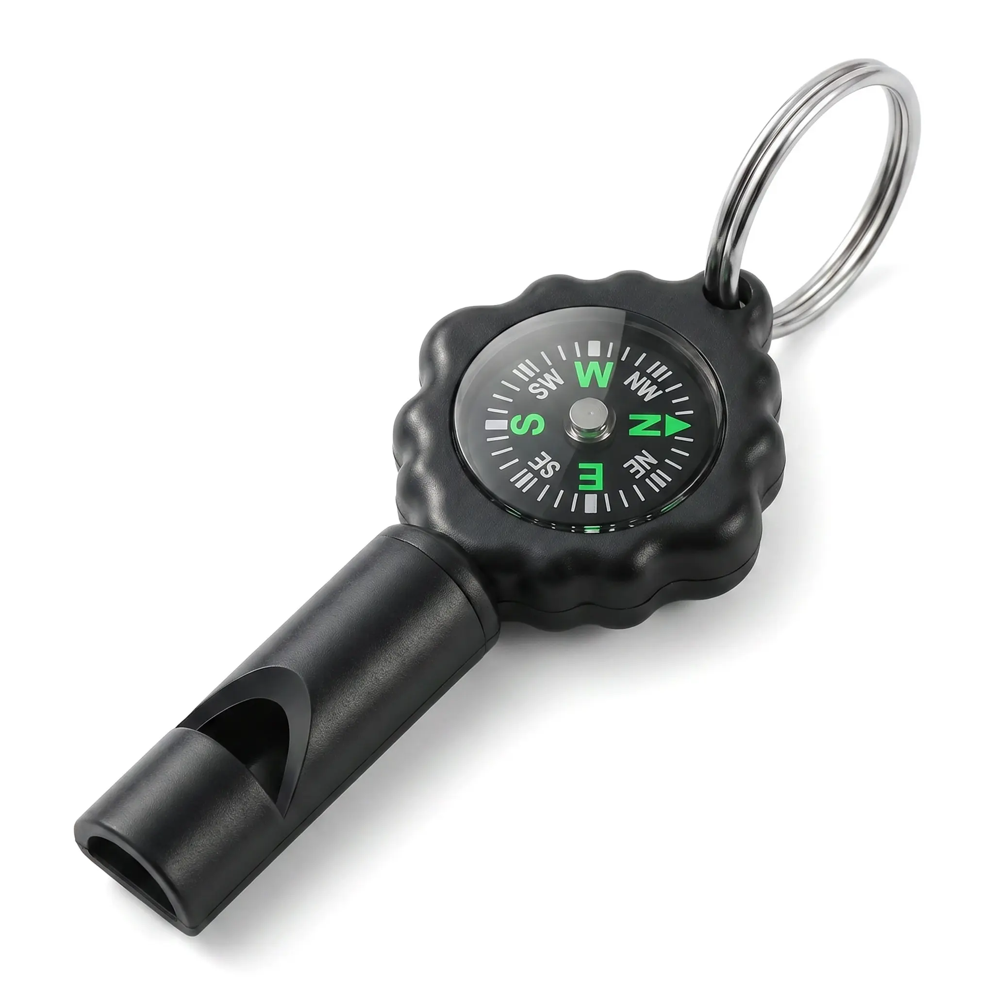 2 In 1 Whistle Compass Keychain For Hiking Camping Waterproof ABS Outdoor Emergency Gear Compact Survival Tool For Men Women