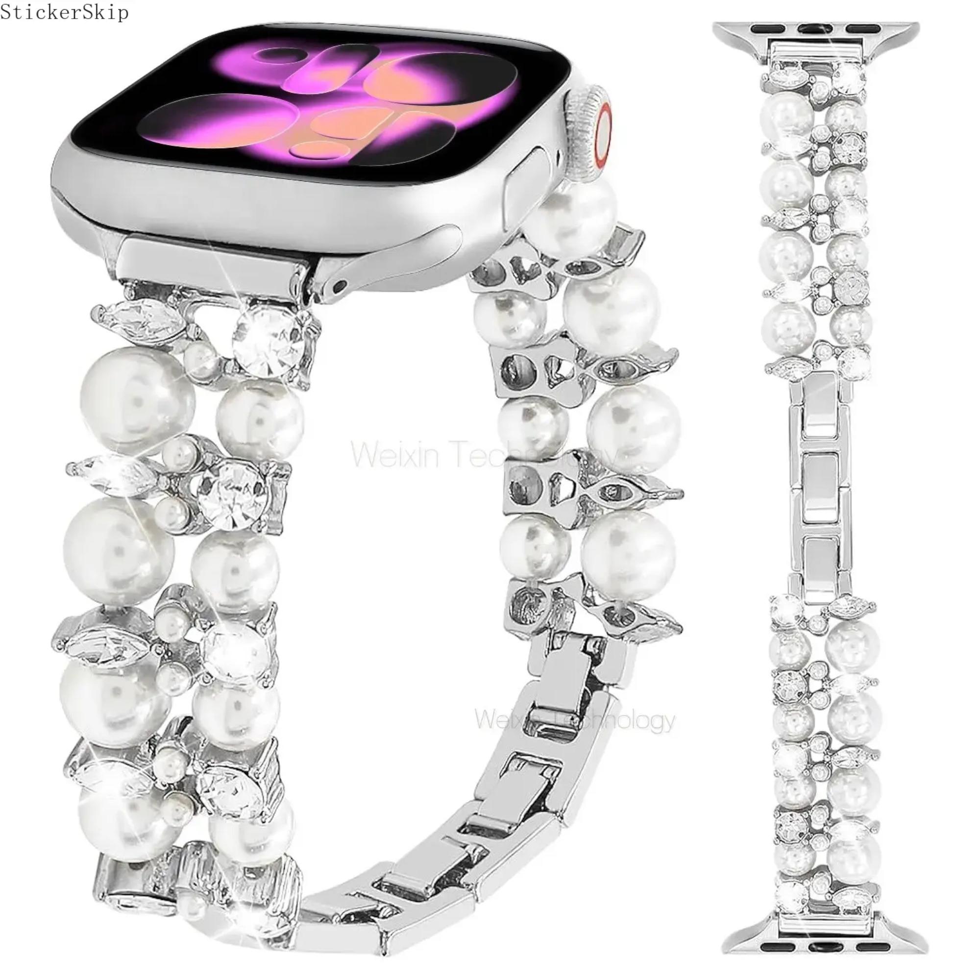 2026 NEW Elegant Pearl Beaded Apple Watch Band for Women – Elastic Stretch Bracelet Strap with Rhinestone Bling, Compatible with 38–49mm Series 4–11, SE & Ultra, Jewelry Wristband for Party, Wedding & Gift 2026 NEW Elegant Pearl Beaded Apple Watch Band for Women – Elastic Stretch Bracelet Strap with Rhinestone Bling, Compatible with 38–49mm Series 4–11, SE & Ultra, Jewelry Wristband for Party, Wedding & Gift