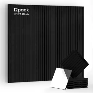 12 Pack Black Acoustic Panels,Thicker 0.47inch Self-Adhesive Soundproof Wall Panels,High Density Sound Proof Panels for Walls,Office,Reccording Studio,,Furnace-Black