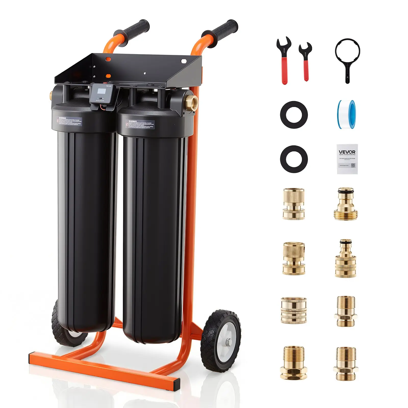 VEVOR Deionized Water System for Car Wash, Spotless Car Wash Water System with 2x 4L DI Resin TDS Meter, Portable Sport-Free Water Deionizer Filter for Cars RVs Motorcycles Windows