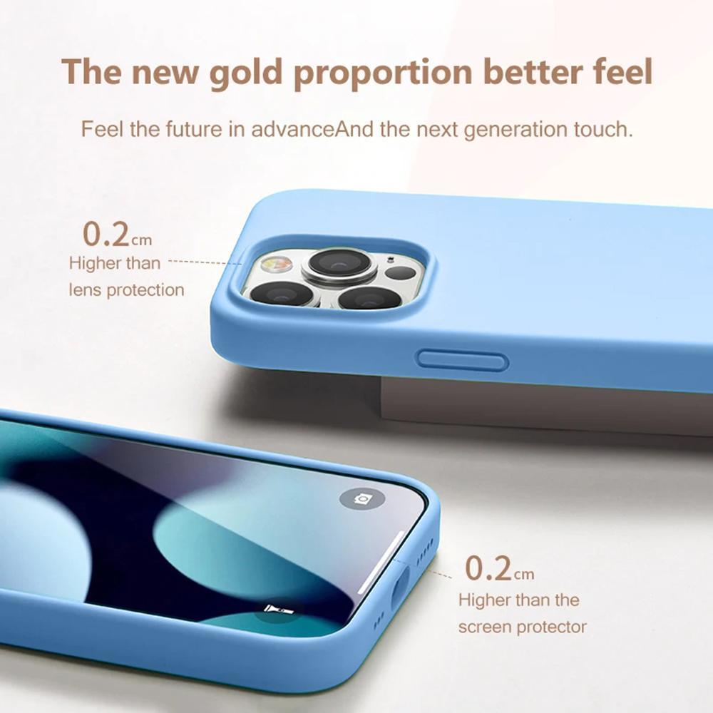 Minimalist Solid-Color Silicone Phone Case, 1 Count Shockproof Phone Protective Cover, Phone Accessory Compatible with iPhone 11/13/14/15/16/17 Pro Max Series, Shockproof Casing