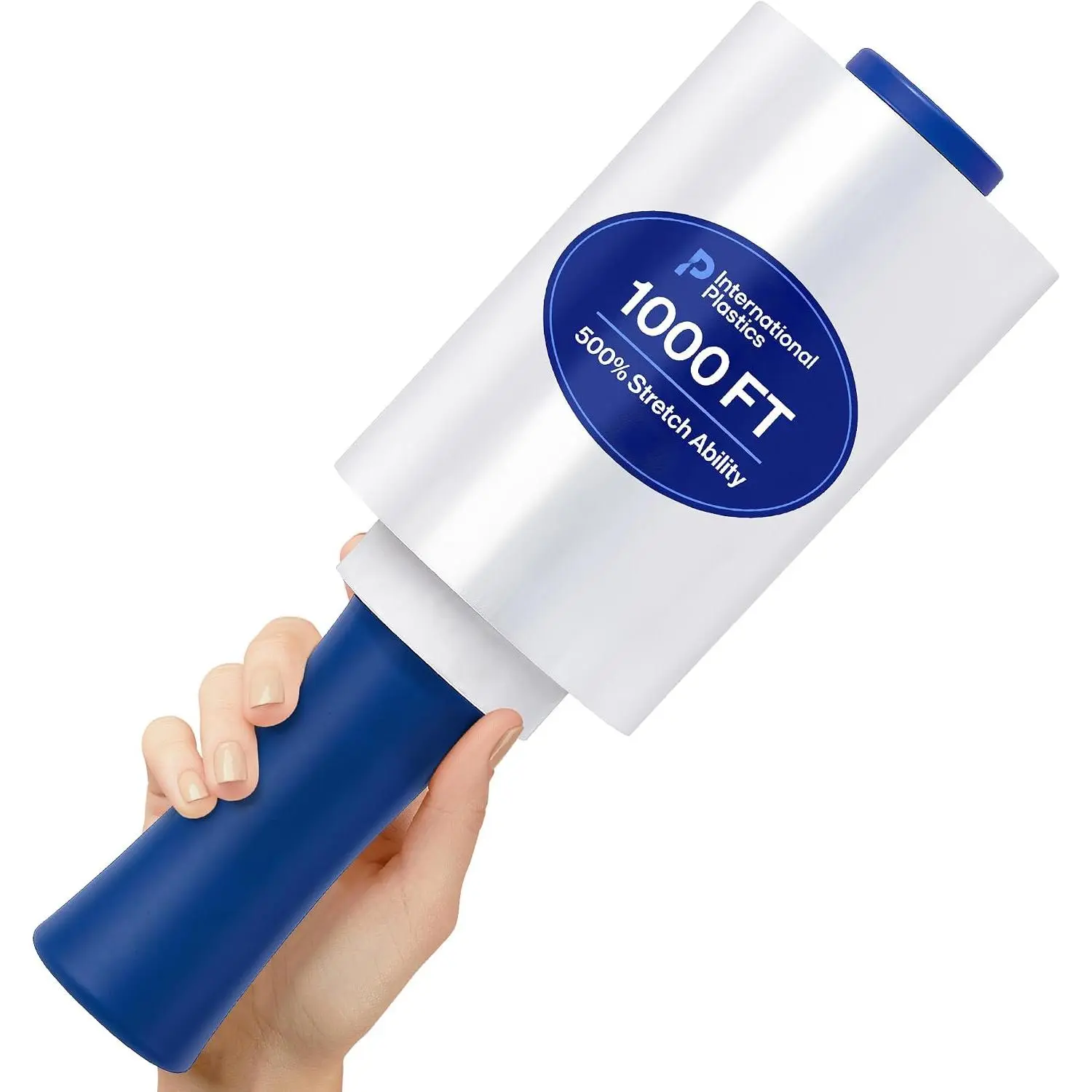 5" Plastic Stretch Film Wrap with Rotating Handle 1000  500% Stretch Ability