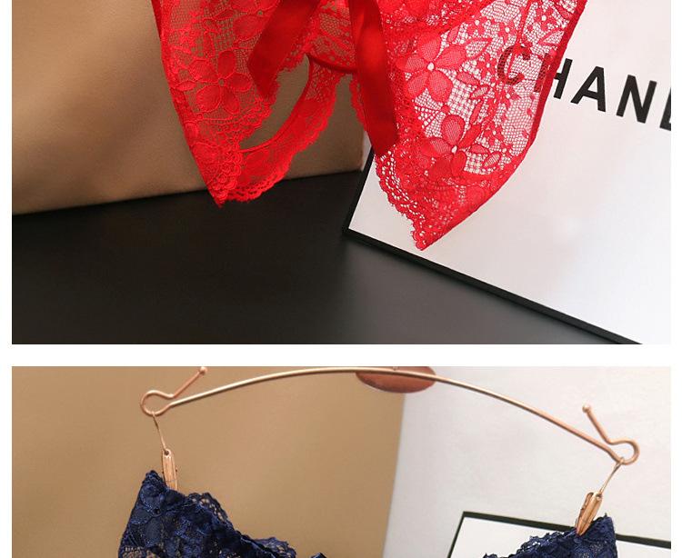 Women's Open Crotch Panties Low Waist Sexy Lace Transparent No-Remove Plus Size Briefs