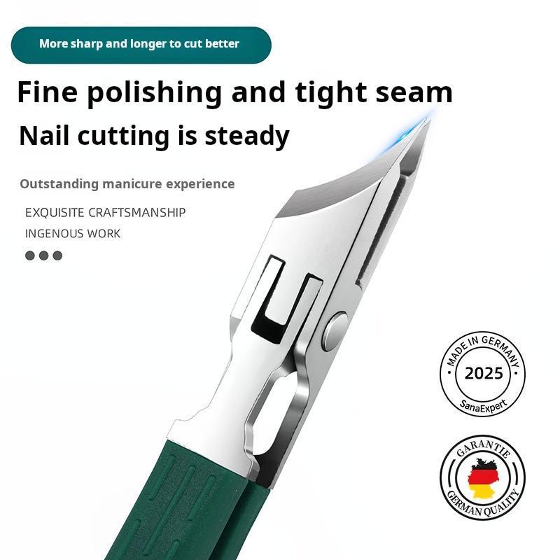 2026 Upgrade Anti-Splash Pointed Angled Nail Clippers - Professional Fingernail Toenail Cutter for Home Salon Manicure Pedicure Tools