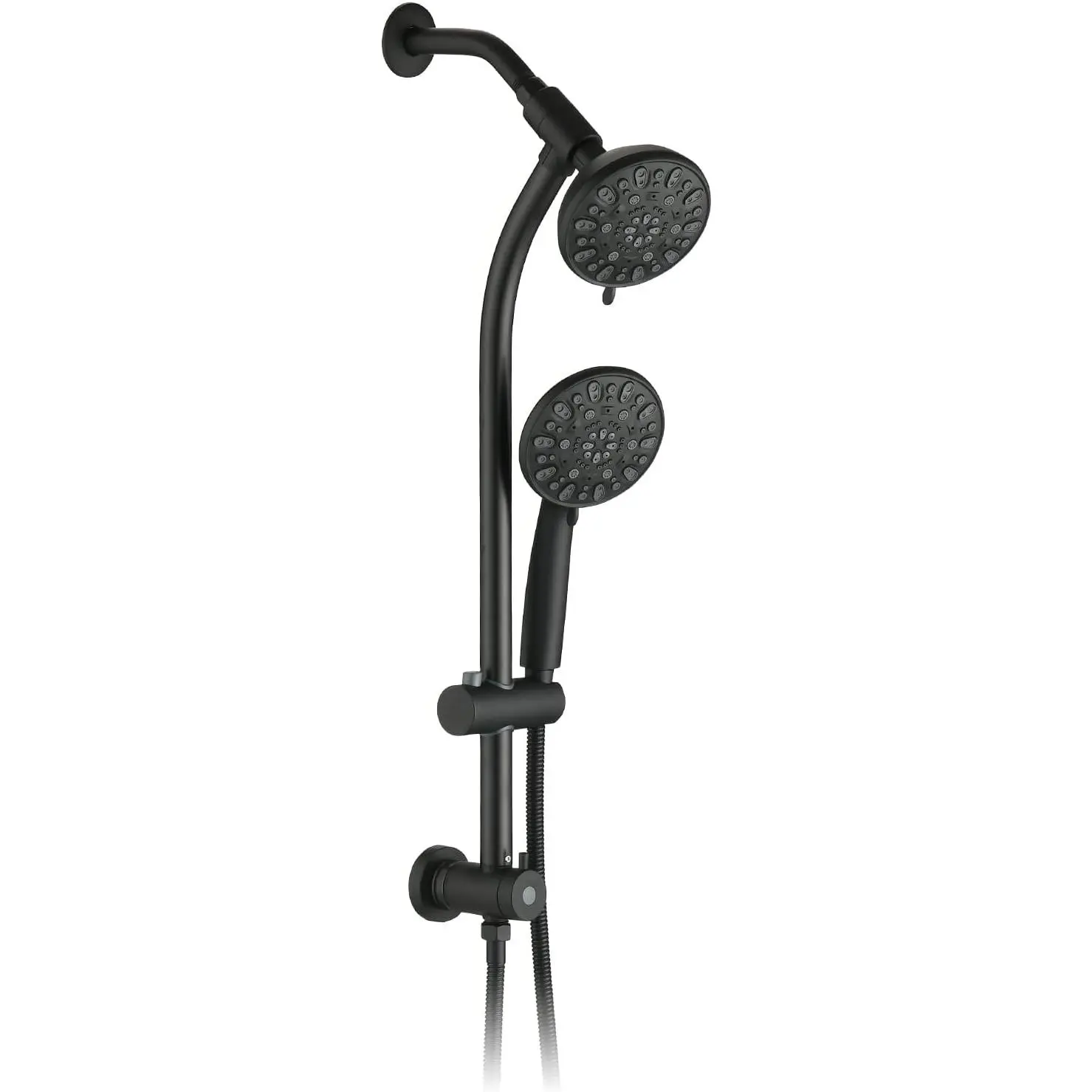 High  48-Settings Shower  with Handheld Shower,Drill-Free 3-Way Diverter for Easy ,Adjustable Height Slide Bar  Shower  Combo Set - Matte Black