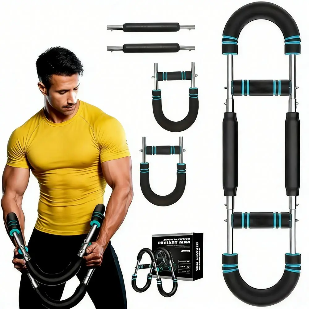 New Pro 60-90lb Adjustable Power Twister Bar, Portable Detachable Fitness Machine for Home & Gym, Resistance Twister Arm Exerciser for Men & Women, Chest Shoulder Forearm Exerciser