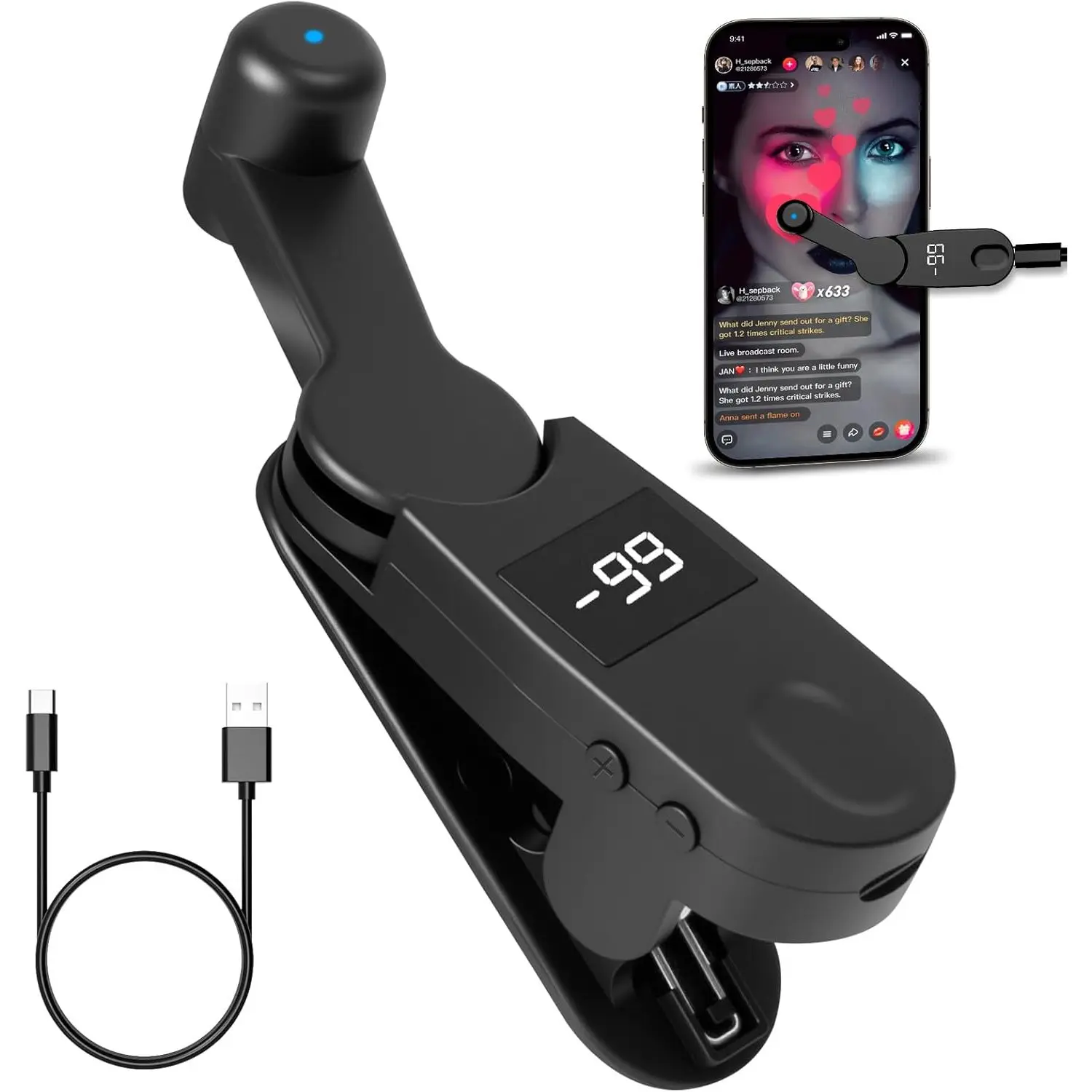 Auto Clicker Smart Tapper for iPhone iPad Android TikTok, Auto Touch Device with Adjustable Speed, Instant Clicker for Live Stream Likes, Social Media Tasks