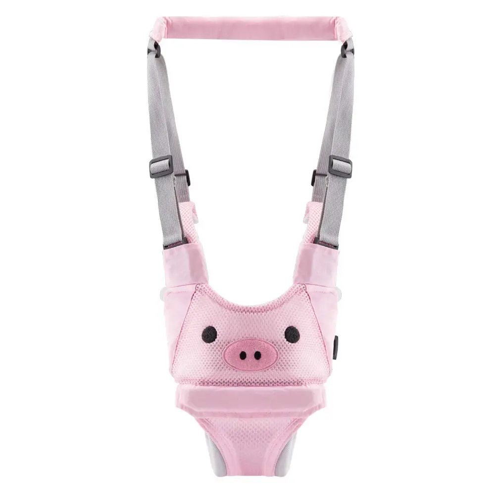 Baby Walking Harness - 3D Mesh Pink Pig Design, 7-24 Months Toddler Safety Helper, Daily Use Learning Support, Pink Blackwhite Baby Fashion Accessory, No