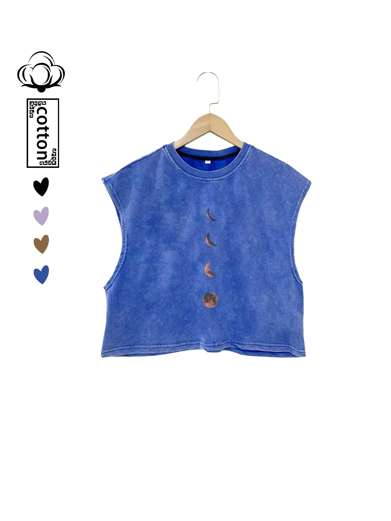 New Cotton Round Neck Sleeveless Loose Fit Oversized Short Vest, Animal Print, Street Style, All Seasons, Comfortable and Versatile, Ideal for Daily Wear, Tops, Casual
