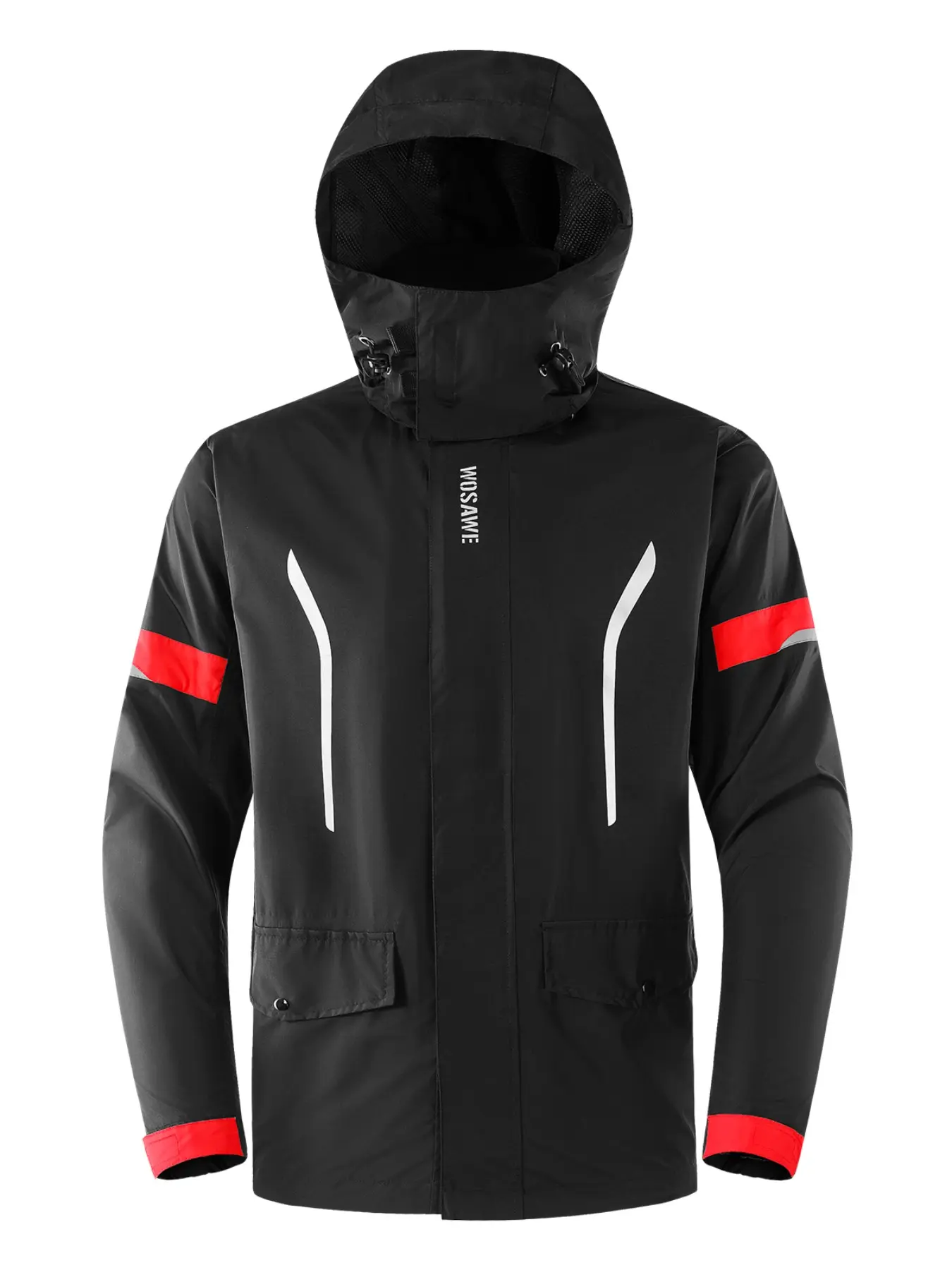 WOSAWE Motorcycle Rain Jacket for Men Breathable Cycling Raincoat Outdoor Raincoat with Reflective Women Hiking Waterproof Jacket