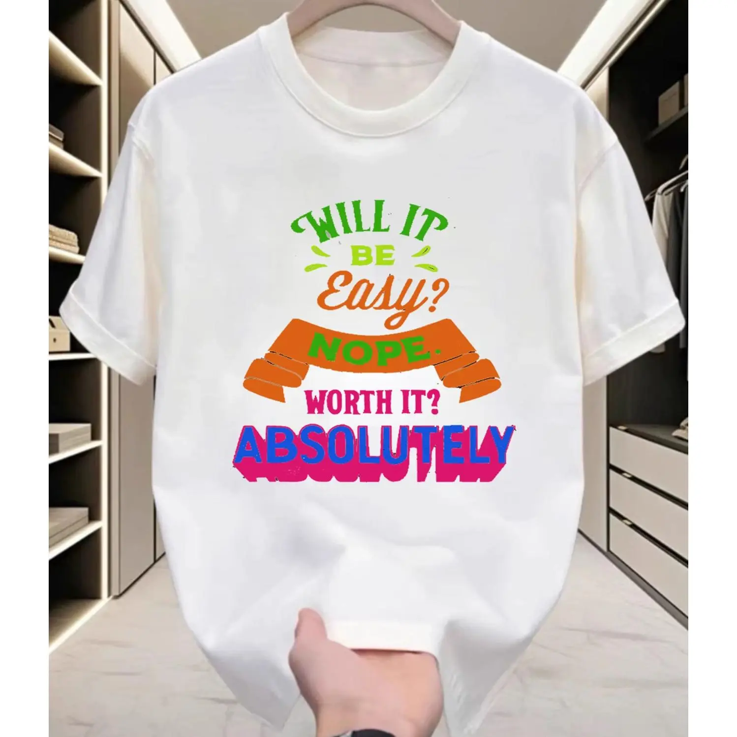 Colorful Motivational Slogan Graphic Oversized Cotton Outfit, Comfort Cute Casual Fashion T-Shirt, Valentine Graduation Gift For Students Friends Positive Daily Tee
