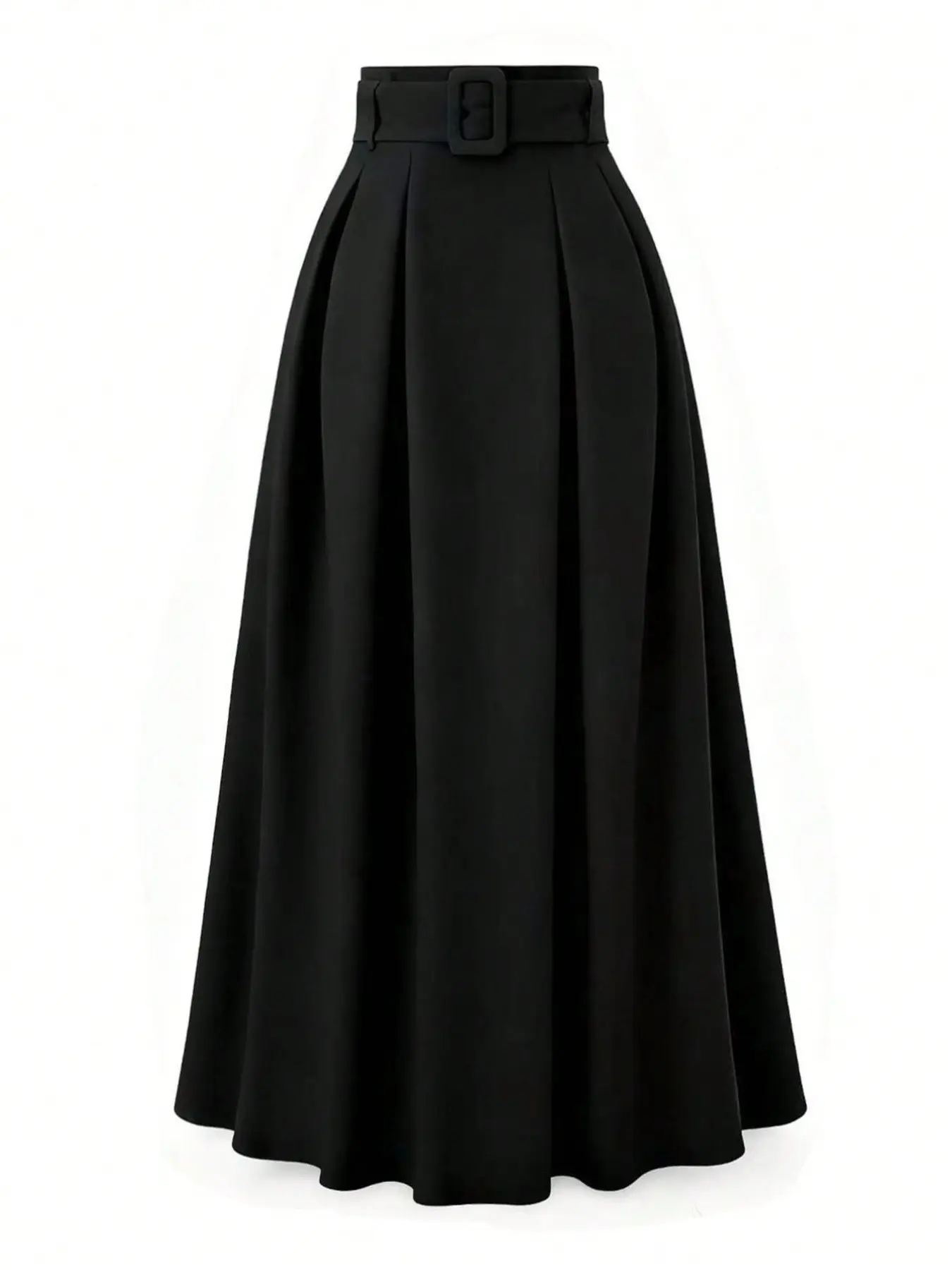 Women's High-Waisted Long Skirt, Loose-Fitting A-Line Design, Adjustable Waistband, Casual All-Season Wear, Elegant and Versatile