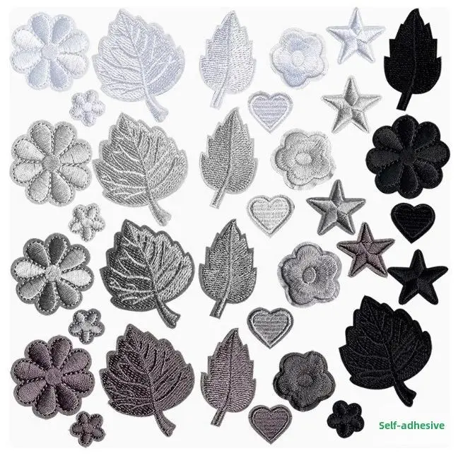 Small Self-Adhesive Felt Patches - Black, White, Gray Colors for Seamless Down Jacket Repair, Down Jackets