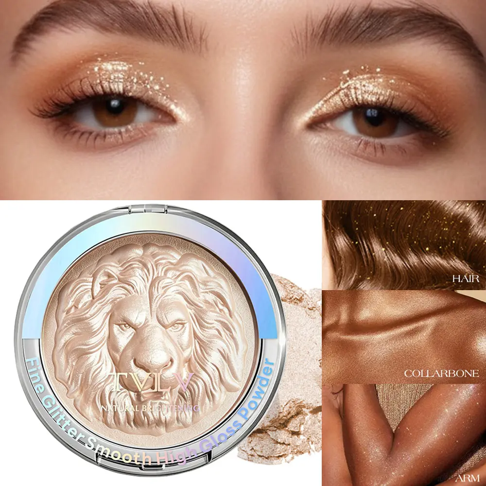 Pearlescent fine shimmer face highlight compact, naturally brightens, long-lasting wear, easy to apply, natural makeup look, Glowy Makeup, Longwear Highlighter