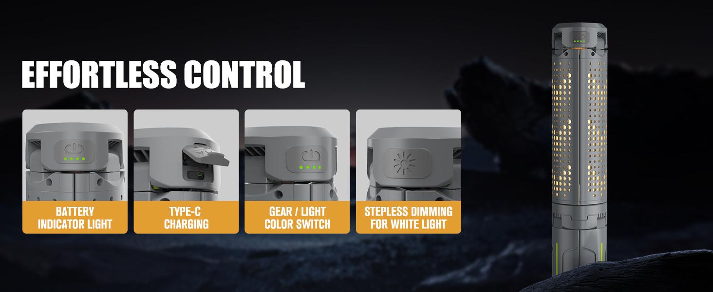 40" Telescopic Camping Lights with Stand, 8000mAh Rechargeable LED Work Light & Camp Lantern, 1000LM Portable Tripod Lamp, 20H Runtime for Power Outages, Survival Gear and Camping Essentials