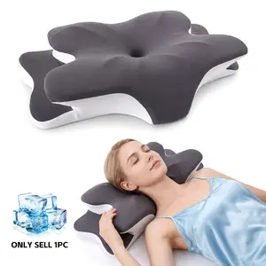 Butterfly wing memory cotton neck pillow, Neck Rest Cushion, 3D partition support, back sleep traction cervical spine, side sleep without pressing hands, scientific head angle, auxiliary reduce snoring