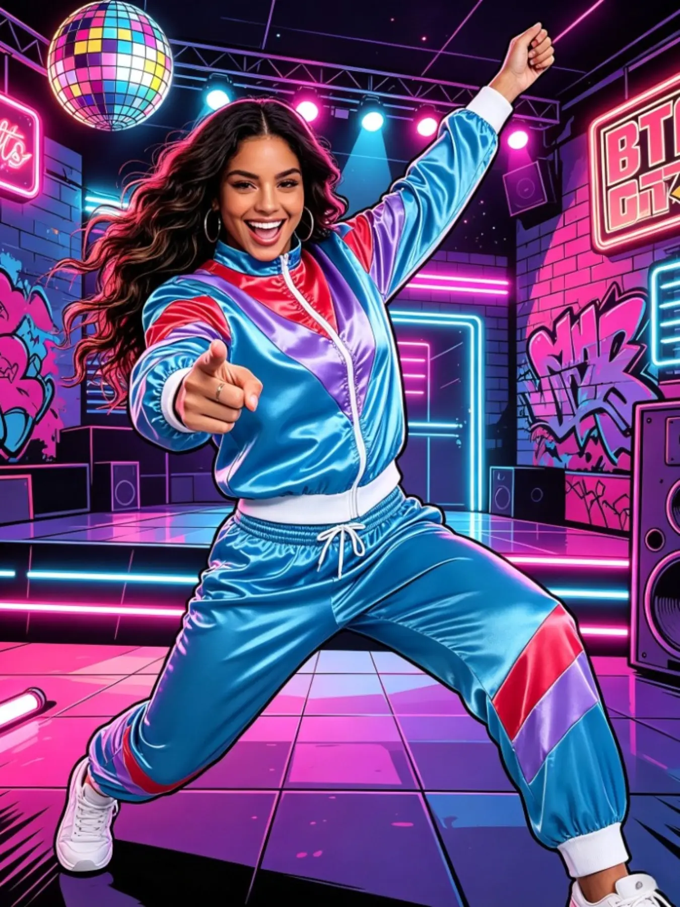 80s disco tracksuit jacket pants jogging suit retro style 80s theme party for teenagers 14+ Sweatsuit Set