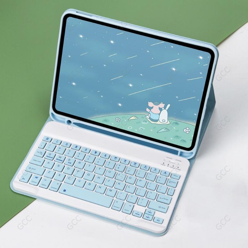 Foldable Case for iPad 10th 2022 10.9 Inch Pro 11 Case with Keyboard for iPad 10.2 7 8 9th Air 4 5 Cover Air 3 Pro 10.5 Tablet Back Shell with Bluetooth Keyboard Tablet Protective Cover