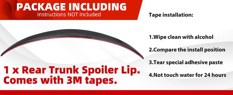 Rear Trunk Spoiler Lip Compatible with 2015-2021 Mercedes Benz C Class W205 C200 C300 Sedan Gloss Black Painted Tail Wing Duckbill Spoiler