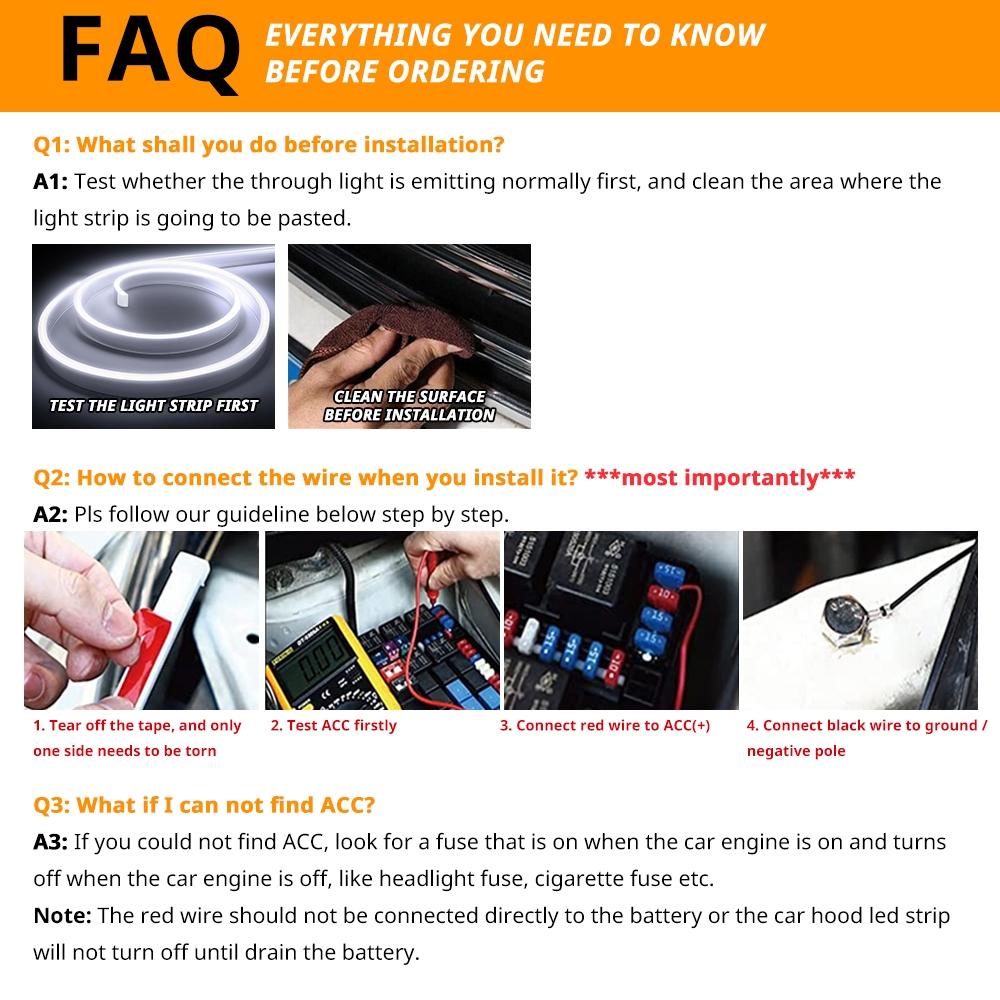 Car Hood LED Light Strip, 1 Count Dynamic Scan Start Up LED Light Strip for Car, Waterproof Flexible Car Decorative for SUV, Trunk, Tesla, BMW, Audi, Toyota, Car Lighting Accessories