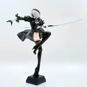 24CM NieR Automata YoRHa No. 2 Type B figma 2B Lifeform Kaine Nier PVC Action figure doll model Collectible statue figura gift