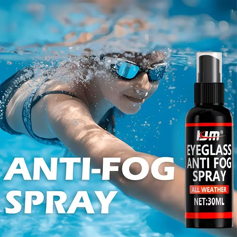 Long-Lasting Anti-Fog Spray for Swim Goggles and Glasses, Durable Lens Treatment, Quick-Dry, No Residue, Fits All Transparent Lenses, Kjm Brand