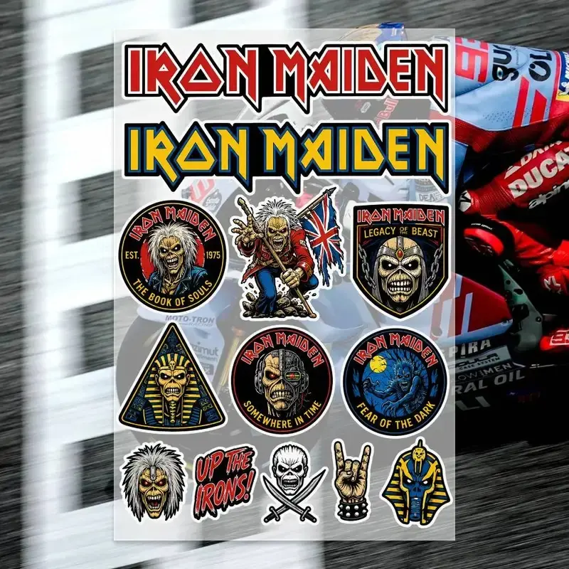 Waterproof Rock Music Graphic Vinyl Decal Self Adhesive Sticker for Motorbike Body Helmet Auto Accessories Motorcycle Helmet Stickers