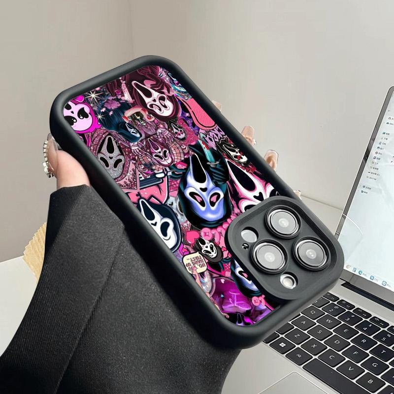 Ghost Scream Collage Pattern Phone case for iPhone 17 Pro Max 16 Plus 15 14 13 12 11 BumperDrop Protaection Rugged Durable Back Cover fashion gift Full Body Protection Shockproof Soft Silicone Cover.QXB334.designer,case Protective Smartphone