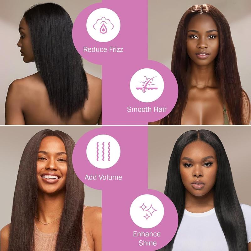 Generic Negative Ions Hair Straightener Brush, 3D Comb Teeth Fast Heating 30 Seconds Salon Quality for Straight Curly Hair with 2 Hair Clamps 1 Cleaning Brush for Home Travel Gifts (Black Red)