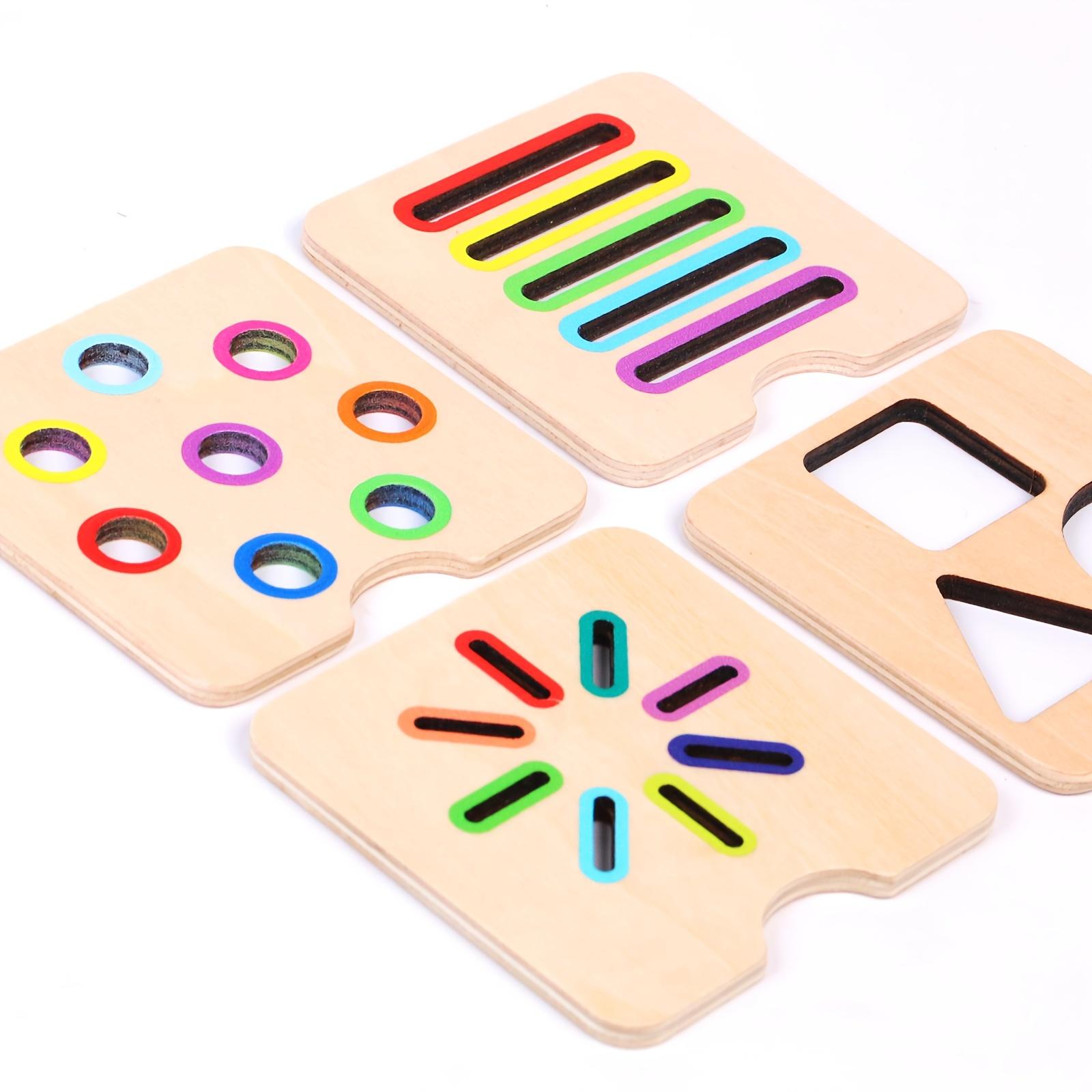 Children Wooden Puzzle Educational Toys | Color Shape Classification All-In-One Matching, Wooden Stick Sorting Stacking Board Games, Ideal for Easter, Thanksgiving, Christmas Gifts for Over