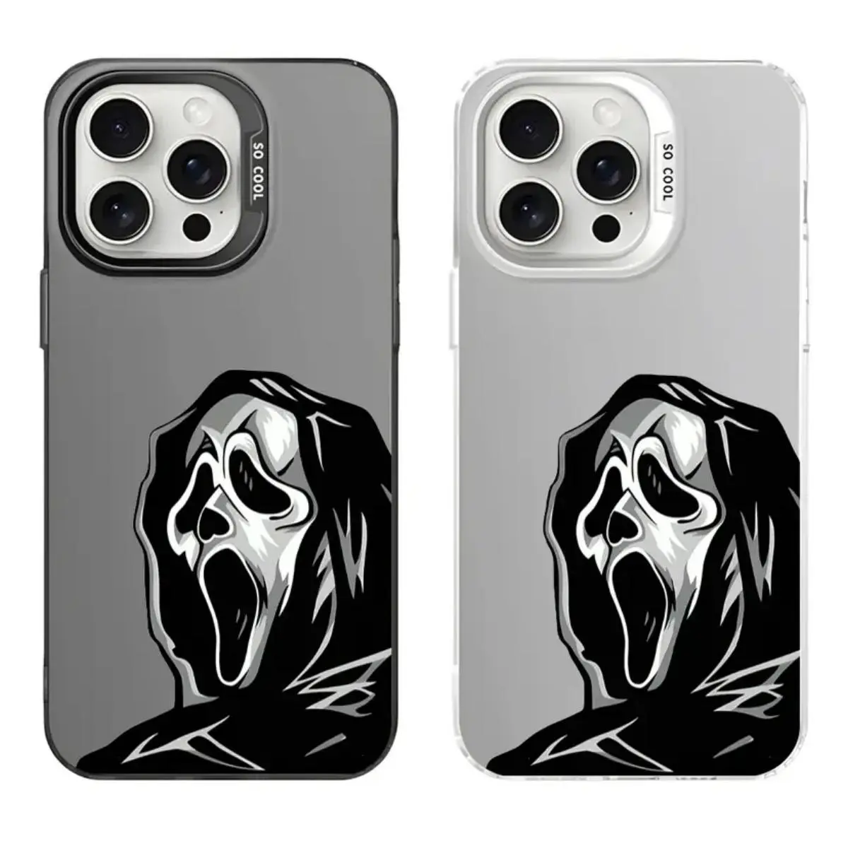 Fashion Skeleton Ghost Face Phone Case for 17 promax 17e 17 16 15 14 13 12 11 Mini Pro Max Air X XR XSMAX For Samsung S26 S25 S24 S23 S22 FE Ultra Plus Edge  Hard IMD Plastic Horror Skull Cover