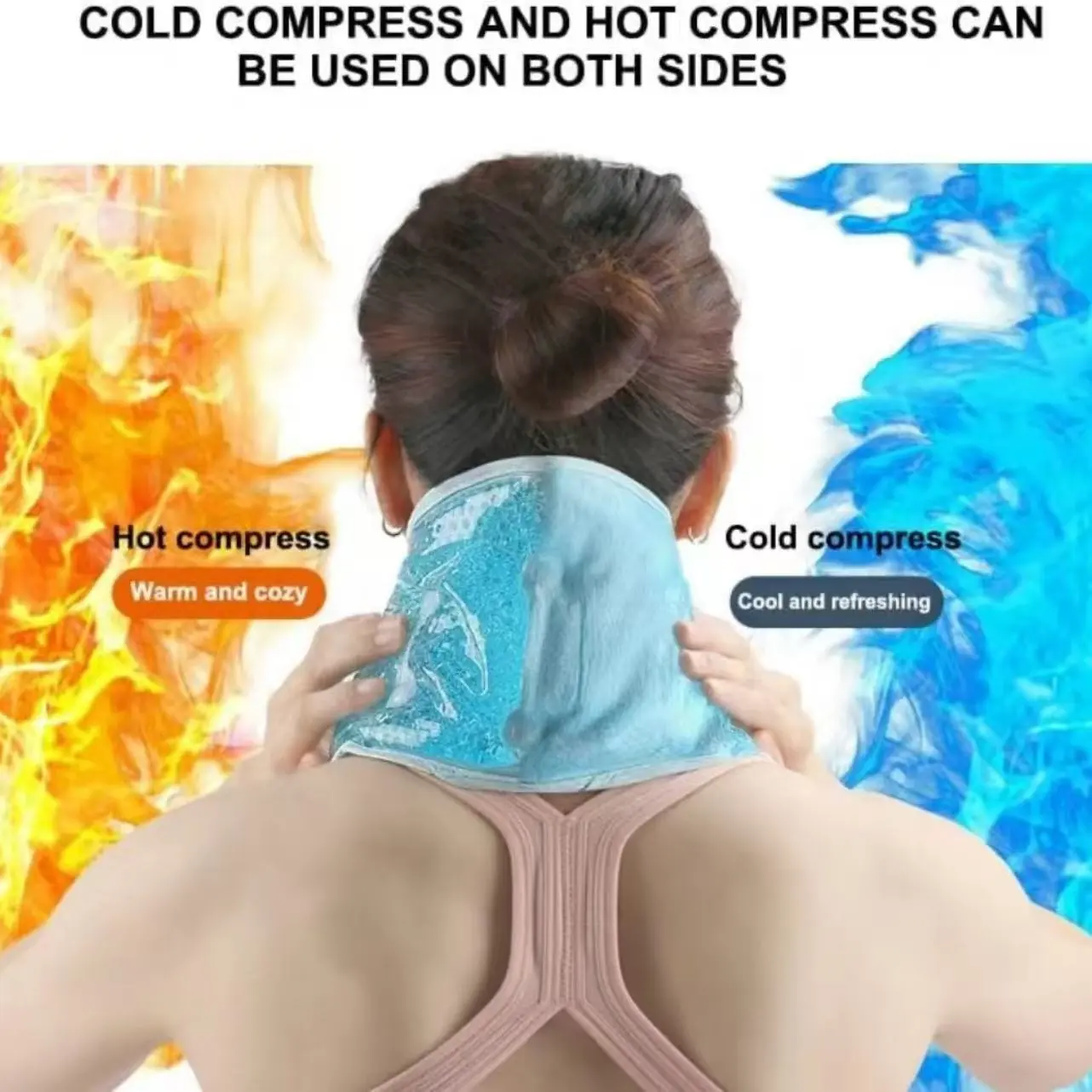 2026 Dual-Sided Cold and Hot Therapy Neck Strap, Gel Ice Pack and Heat Pad, Portable Relief for Shoulder and Neck Fatigue