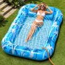 PanAdventure Inflatable Tanning Pool Lounger Float with Sprinkler, X-Large Pool Floats with Auto Spray Cooling, 6 in 1 Sunbathing Lounge Floatie Raft Toys, Blow Up Pool Tanning Bed for Adults Kids Gifts #SummerWins
