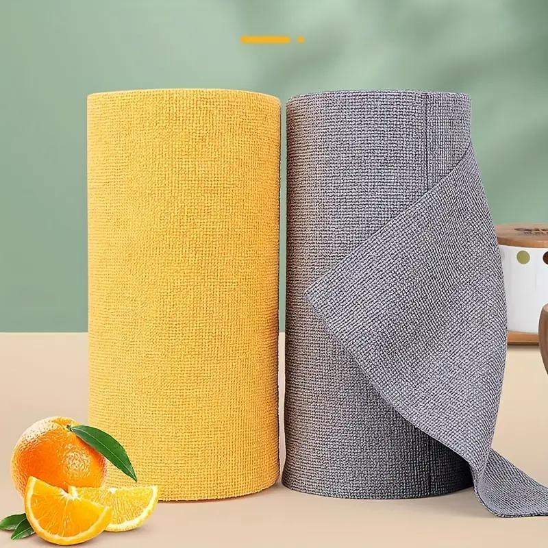 Reusable Kitchen Cleaning Towels Roll, Absorbent Thick Dish Cloths, Home Use Hand-Tear Wipes, Absorbent Washcloths, 12/20/50 Sheets, Durable & Reusable, Super Absorbent Reusable