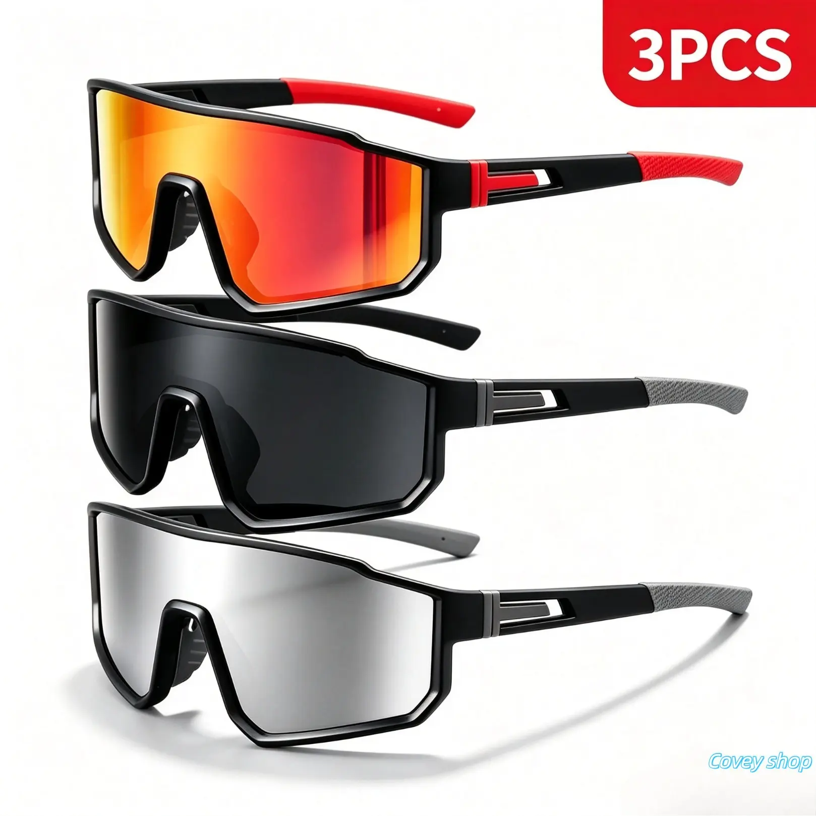 Unisex 3-Pack Stylish Cycling Sunglasses, Windproof Fashion Frames With UV400 Protection, Outdoor Sports Eyewear For Running And Hiking, Practical Accessory & Birthday Gift Option For Summer, Beach And Vacation Outfits