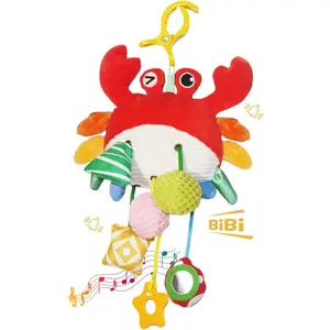 Car Seat Baby Toys 0-6 Months，Stroller Toy，Babies Infant Sensory Carseat Hanging Toy Gym with Squeaker, Crinkle, Rattle, Mirror & Teether| Soft Plush，Babies Gift 0-3-6-12 Months Boy Girl