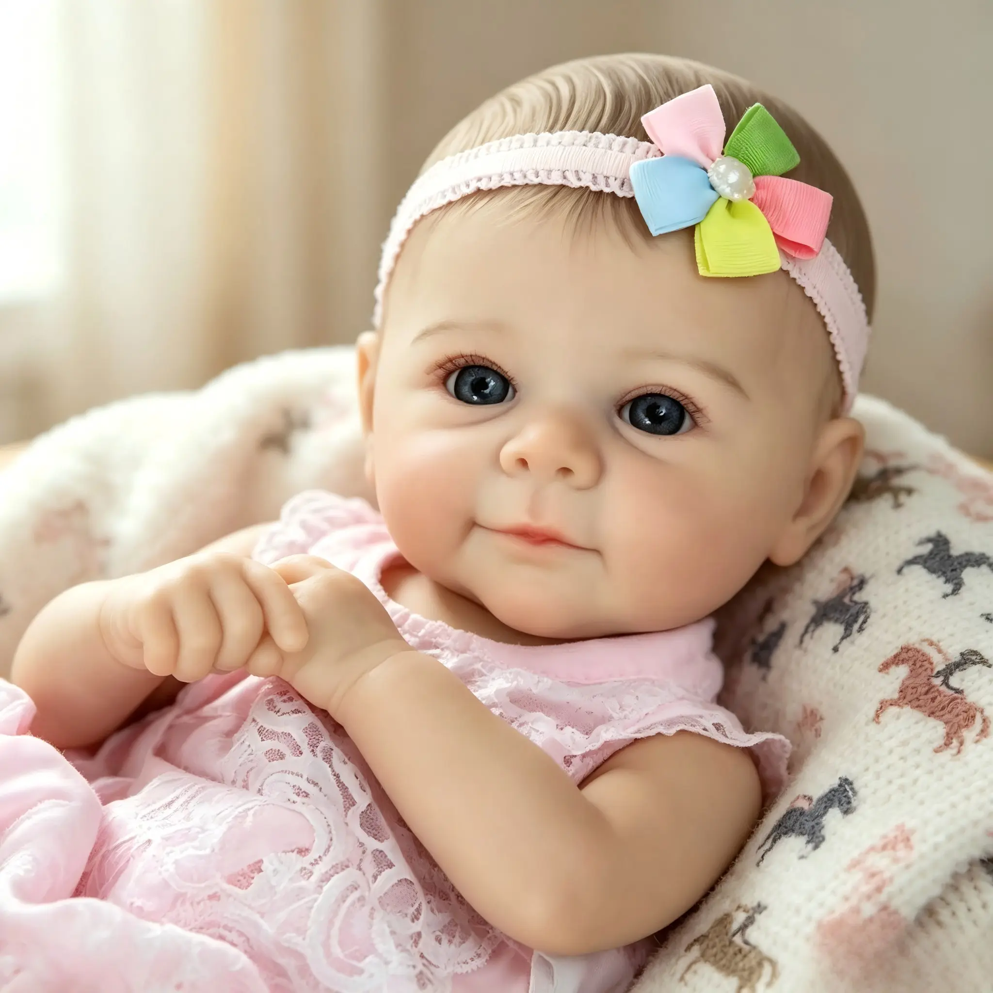 20-Inch Reborn Soft Vinyl Doll, Adorable with Gift Box, Perfect for Christmas, Halloween, Birthday Gifts, Suitable for Kids Aged 3+