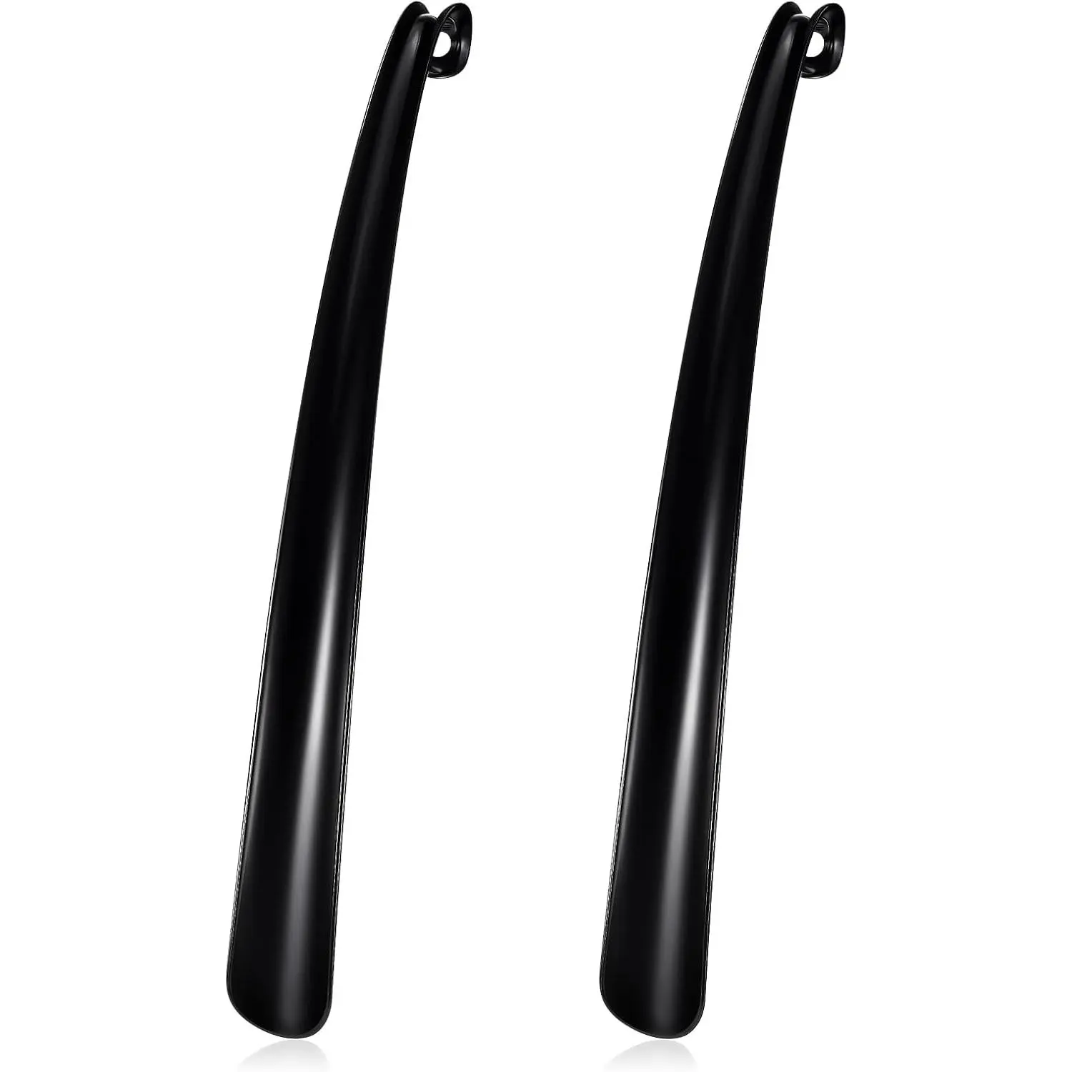 2 count Shoe Horn Long Handle, 17" Long Shoe Horn Plastic Shoes Horns Black Shoehorn Boot Shoes Helper for Men Women