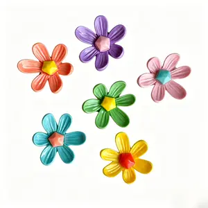 DIY Resin Flower Fridge Magnet, Cute Colorful Floral Decor Sticker, Magnetic Ornament for Kitchen & Home Decoration