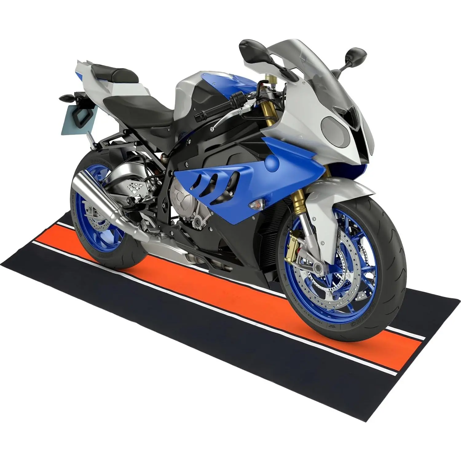 Drydiet Motorcycle Mat Garage Floor Rug Washable Parking Mats for Garage Floors Non Slip Oil Absorbent Pad Rubber Backing Layer Protects Floor(Orange,98 x 40 Inch)
